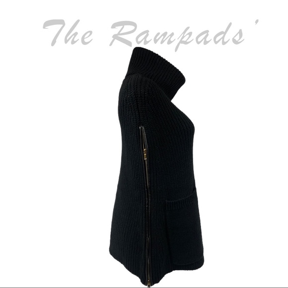 NEW Black Ann Taylor Turtleneck Longline Sleeveless Sweater Size Small - Picture 3 of 11